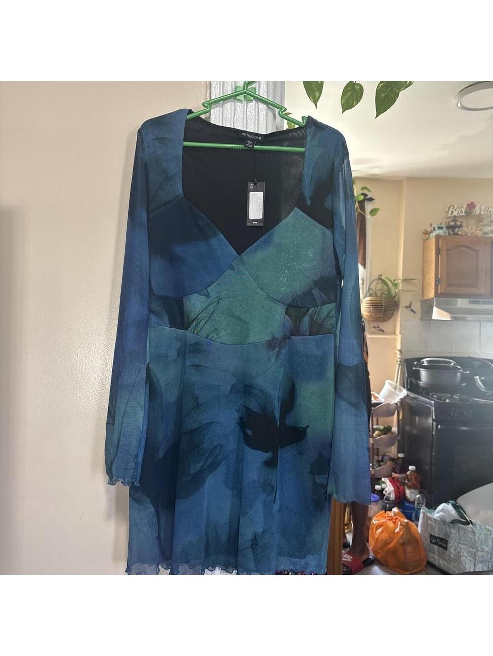 PrettyLittleThing Women's Blue and Multi Dress
